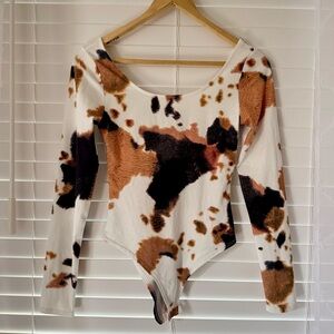 Cow Print Bodysuit